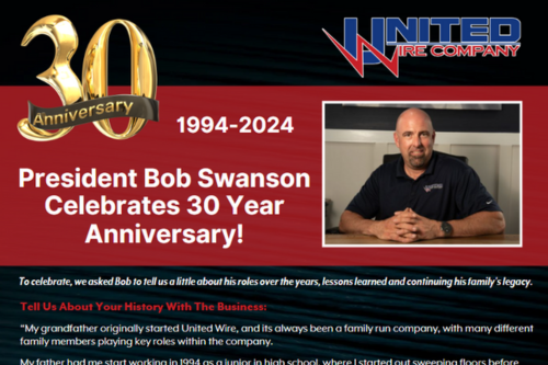 President Bob Swanson Celebrates 30 Year Anniversary